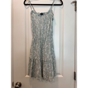 rue21 Womens XS Sage Green Floral Tiered Ruffle Mini Dress Adjustable Straps‎